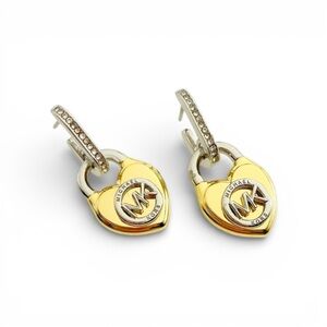 Michael Kors Gold and Silver Heart Earrings.